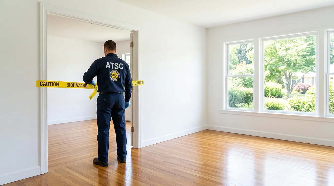 Certified biohazard cleanup crew performing Decomposition Cleanup in Highview